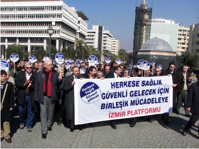 SOSYAL SİGORTALAR VE GENEL SAĞLIK SİGORTASI YASASI'NA KARŞI KİTLESEL BASIN AÇIKLAMASI