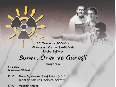 SONER, ÖNER VE GÜNEŞ'İ ANIYORUZ... <BR> NKP, NÜKLEER İHALENİN DURDURULMASI İSTEMİYLE ENERJİ BAKANLIĞI ÖNÜNDE BULUŞUYOR