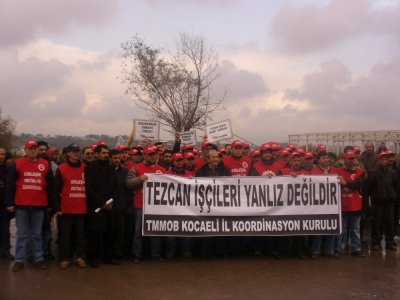 TMMOB KOCAELİ İL KOORDİNASYON KURULUNDAN TEZCAN GALVANİZ'DE İŞTEN ÇIKARILAN İŞÇİLERE ZİYARET