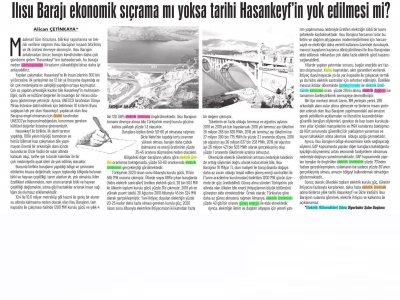 ILISU BARAJI EKONOMİK SIÇRAMA MI YOKSA TARİHİ HASANKEYFİN YOK EDİLMESİ Mİ? (GÜNLÜK EVRENSEL)