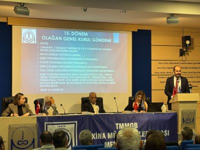 EMO MERSİN ŞUBE BAŞKANIMIZ PROF. DR. ALKAN ALKAYA VE YAZMANIMIZ ETHEM VATANSEVER MMO MERSİN ŞUBE 15. DÖNEM OLAGAN GENEL KURULUNA KATILIM SAGLADI.